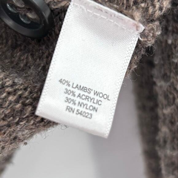 Banana Republic Elevated Shawl Sweater Brown Lambs Wool Cozy Warm Mens Size Med - Picture 7 of 11